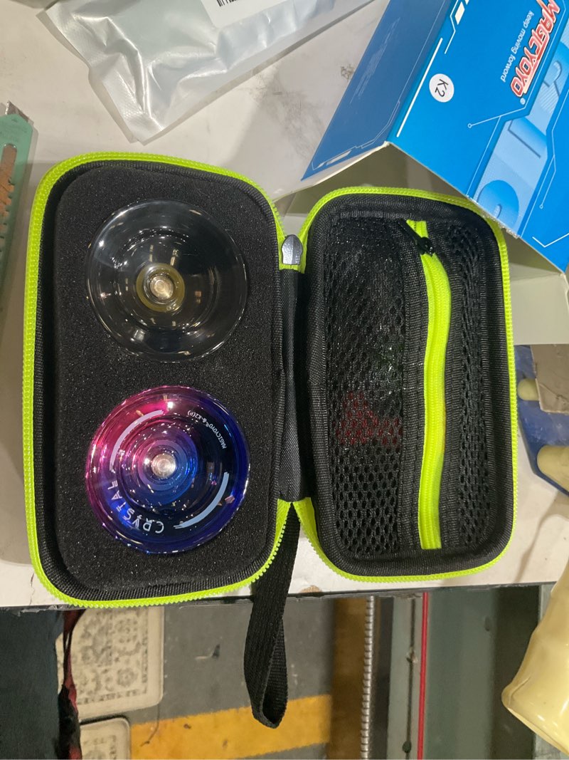 Condition photo showing As Is for magicyoyo k2 crystal yoyo 2 pack, professional responsive yo yo for kids beginner, dual purpose yo yo with unresponsive bearing for advanced +12 yo-yo strings+2 holes case(gradient+black) k2 crystal gradient+black
