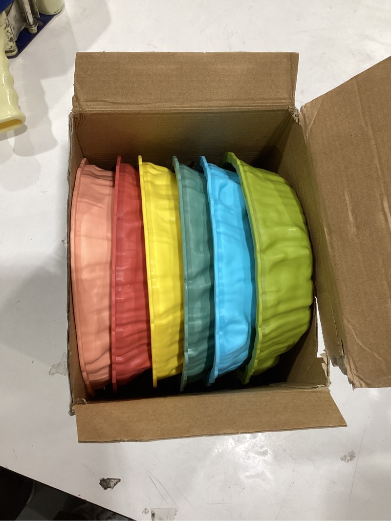 Condition photo showing Good Condition for Light Up Stepping Stones for Kids with Music: 6PCS Thicker Double Non-Slip Balance Stepping Stones with Rainbow Spinner, Indoor Outdoor Sensory Toy for Toddlers Ages 3+, Boys & Girls Gifts