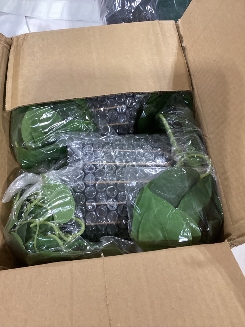Condition photo showing New/Like New for fake plants 2 pcs faux pothos plants potted indoor artificial hanging plants realistic fake greenery table desk bathroom office bedroom living room shelf modern farmhouse decor indoor green pothos potted