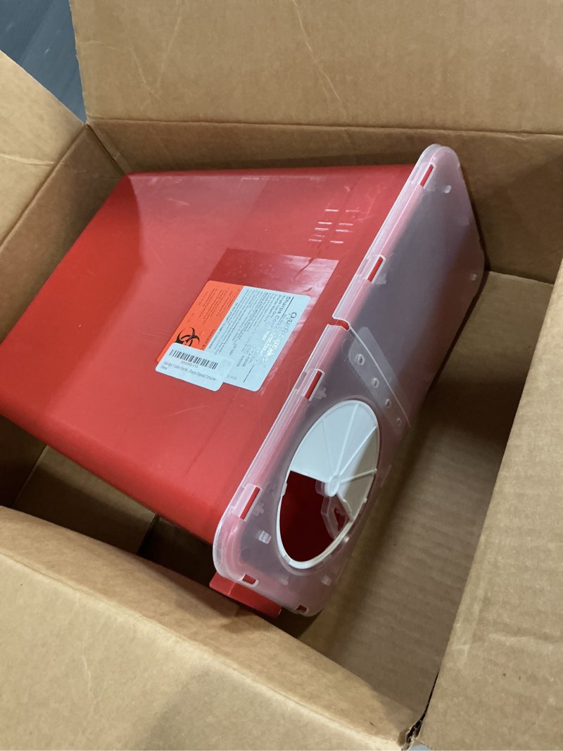 Condition photo showing Good Condition for oakridge products large sharps container for home use and professional 3 gallon (1-pack) with rotating lid, biohazard needle and syringe disposal, cdc certified