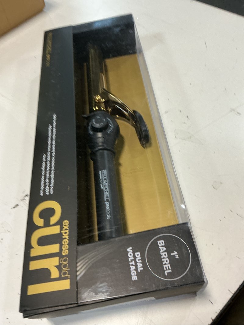 Condition photo showing New/Like New for paul mitchell pro tools express gold curl titanium curling iron, fast-heating to create a variety of curls 1" titanium barrel