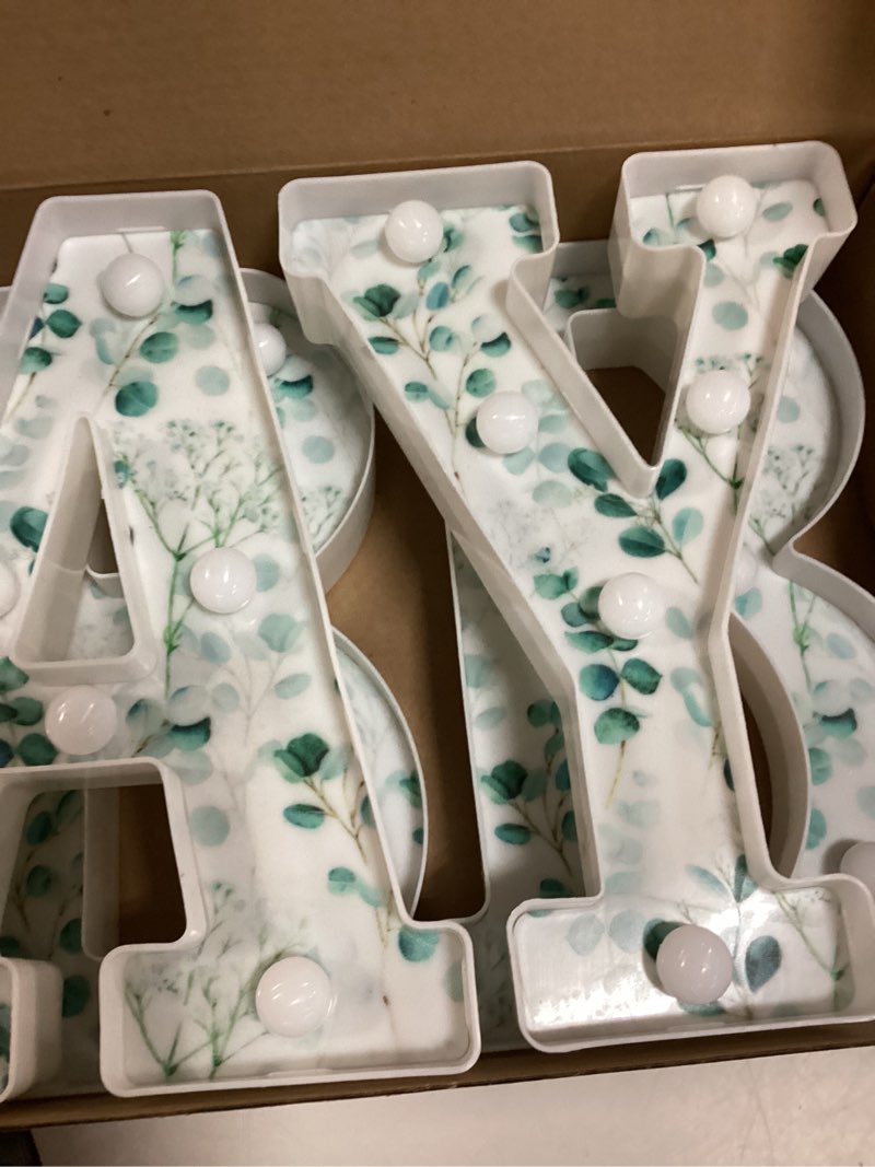 Condition photo showing New/Like New for realspring baby shower sign babe marquee led letters battery operated light up centerpieces glowing home table party decor for boy girl gender reveal birthday, 8.26''(eucalyptus leaf baby,green) baby eucalyptus leaf