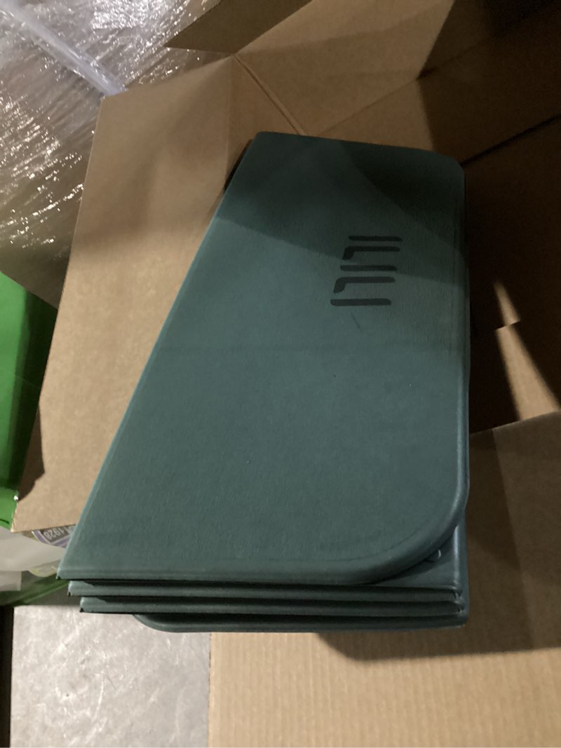 Condition photo showing As Is for Similar to photo) ILILI Foldable Yoga Mat, 10mm Thick, TPE Material, Extra Long 75\"L x 26\"W, Soft and Comfortable Folding Mat 0.4 Inches, Easy to Carry and Store, 190*66cm Portable Multi-Functional Use for Yoga, Home Exercise & Outdoor