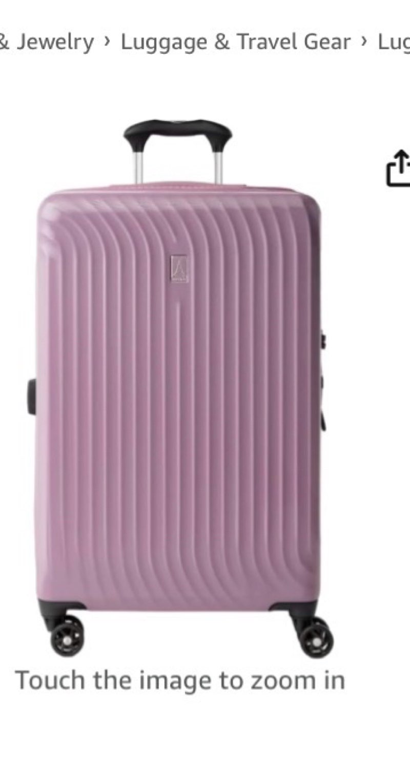 Travelpro Maxlite Air Hardside Expandable Checked Luggage, 8 Spinner Wheels, Lightweight Hard Shell Polycarbonate Suitcase, Orchid Pink Purple, Checked Medium 25-Inch