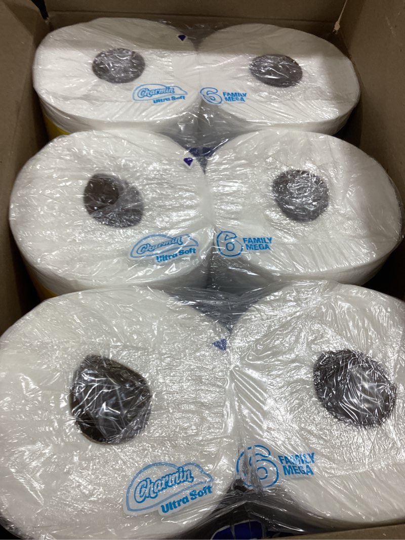 Condition photo showing Good Condition for Charmin Ultra Soft Cushiony Touch 2-Ply Toilet Paper, 18 Family Mega Rolls = 90 Regular Rolls, White