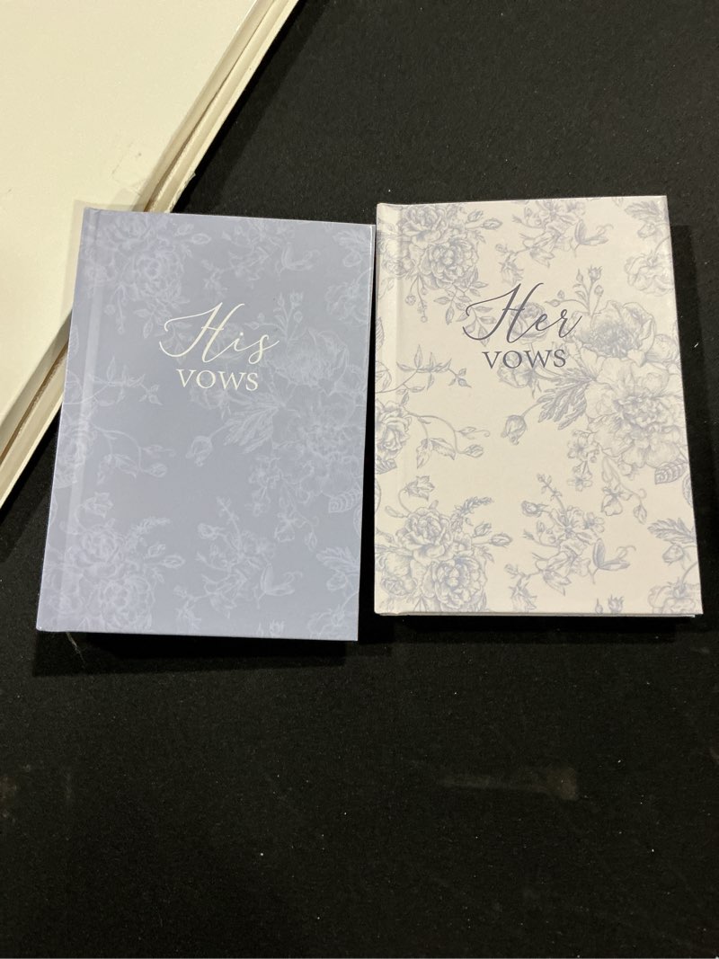 Condition photo showing New/Like New for Set of 2 Vow Books His and Hers, Wedding Vow Books, Wedding Essentials, Wedding Must Have 2025, His and Hers Gifts, Wedding Gift for Bride And Groom, Toile De Jouy, Bridal Something Blue Gifts