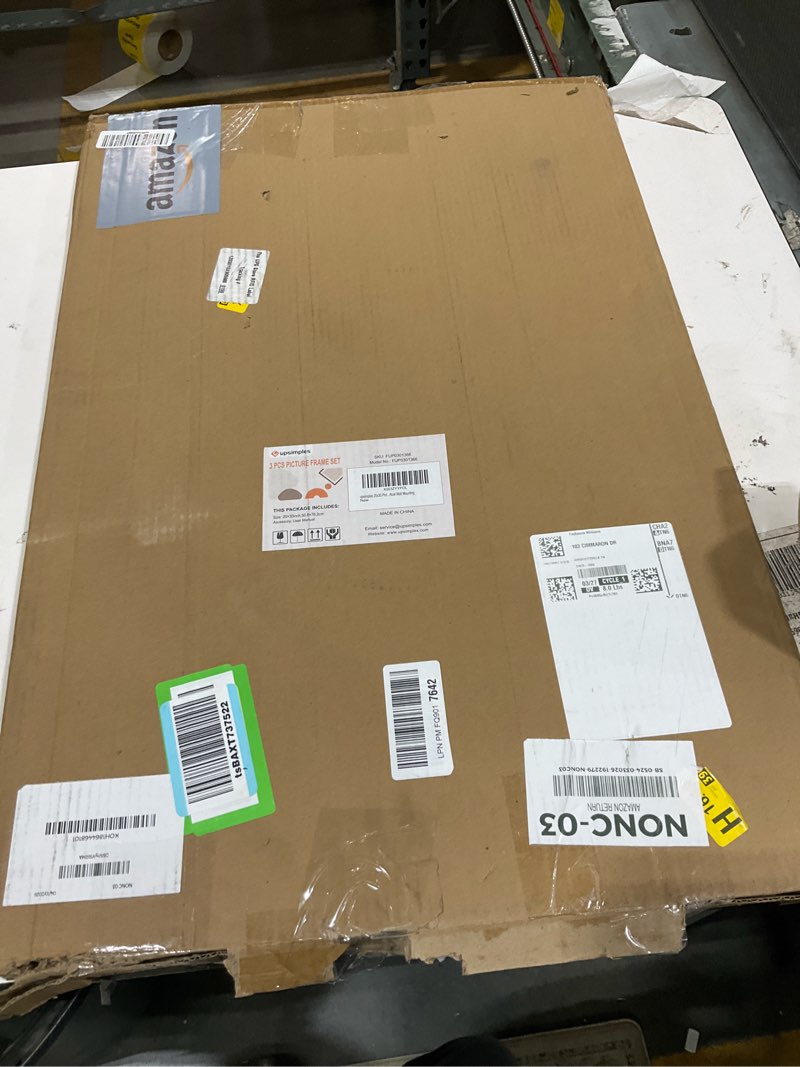 Condition photo showing As Is for upsimples 20x30 picture frame white 3 pack, scratch-proof poster frames 20 x 30 for photo gallery - slide-in strips, horizontal or vertical wall mounting