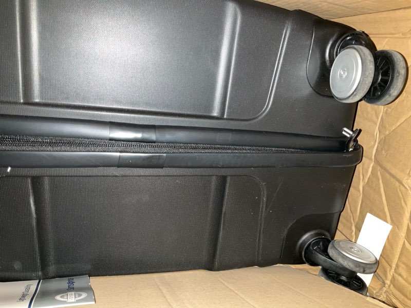 Condition photo showing Good Condition for samsonite freeform large checked luggage with dual 360° spinner wheels - tsa lock, airline-approved - lightweight durable polypropylene expandable hardshell - black checked-large spinner black