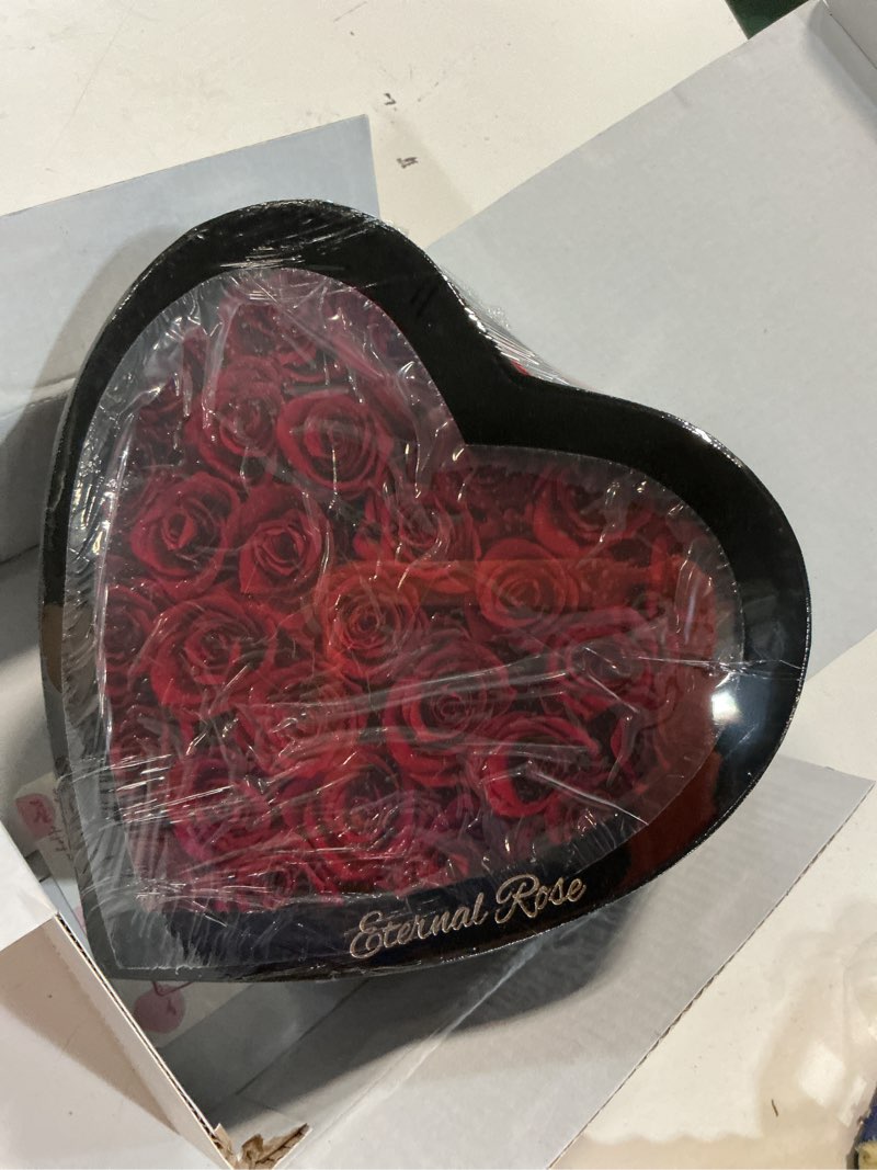 Condition photo showing Good Condition for agrul mothers day roses gifts for mom,forever preserved flowers roses in a heart shape box, for wife women mom grandma from daughter,fresh flowers for delivery/28pcs red 28 rose red