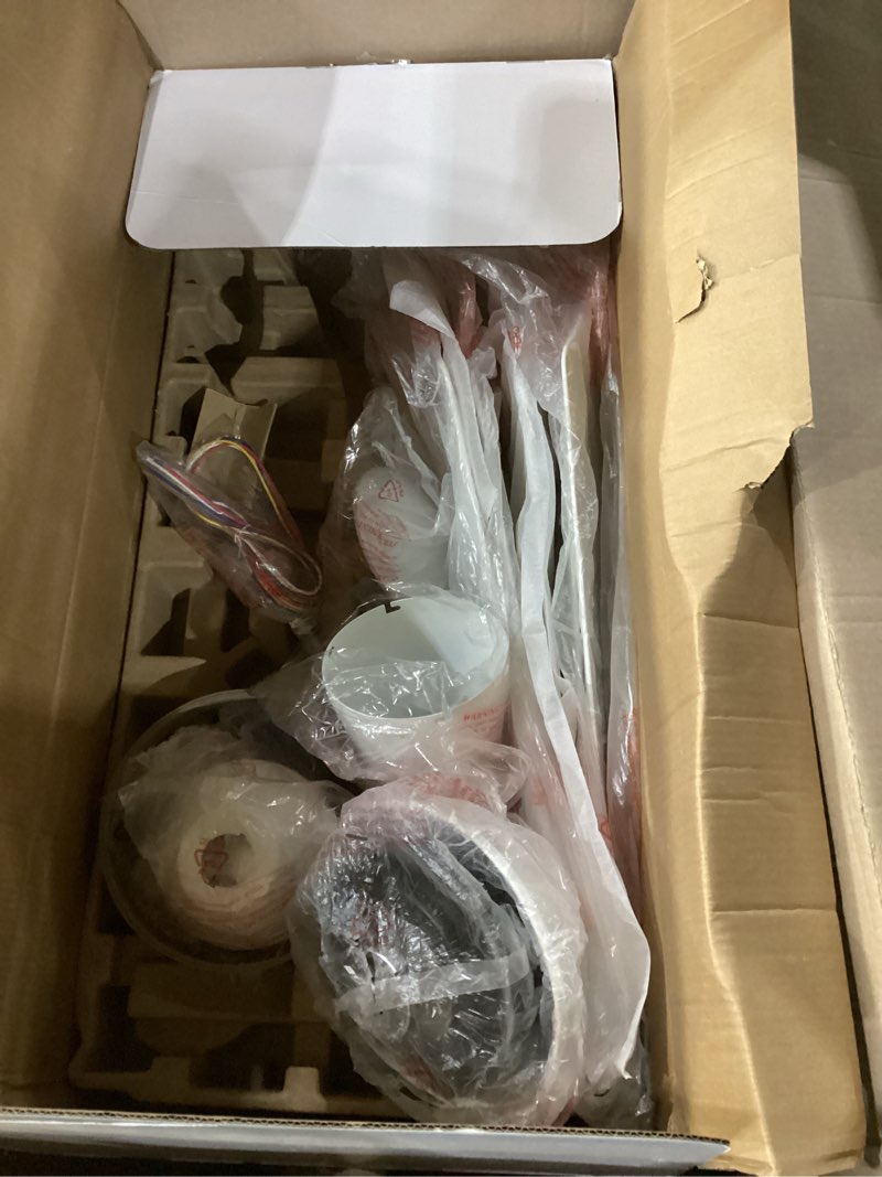 Condition photo showing As Is for not tested similar to item minka-aire f638l-whf switch 60\" 5-blade led smart dual mount ceiling fan - flat white finish with etched lens flat white 5-blade