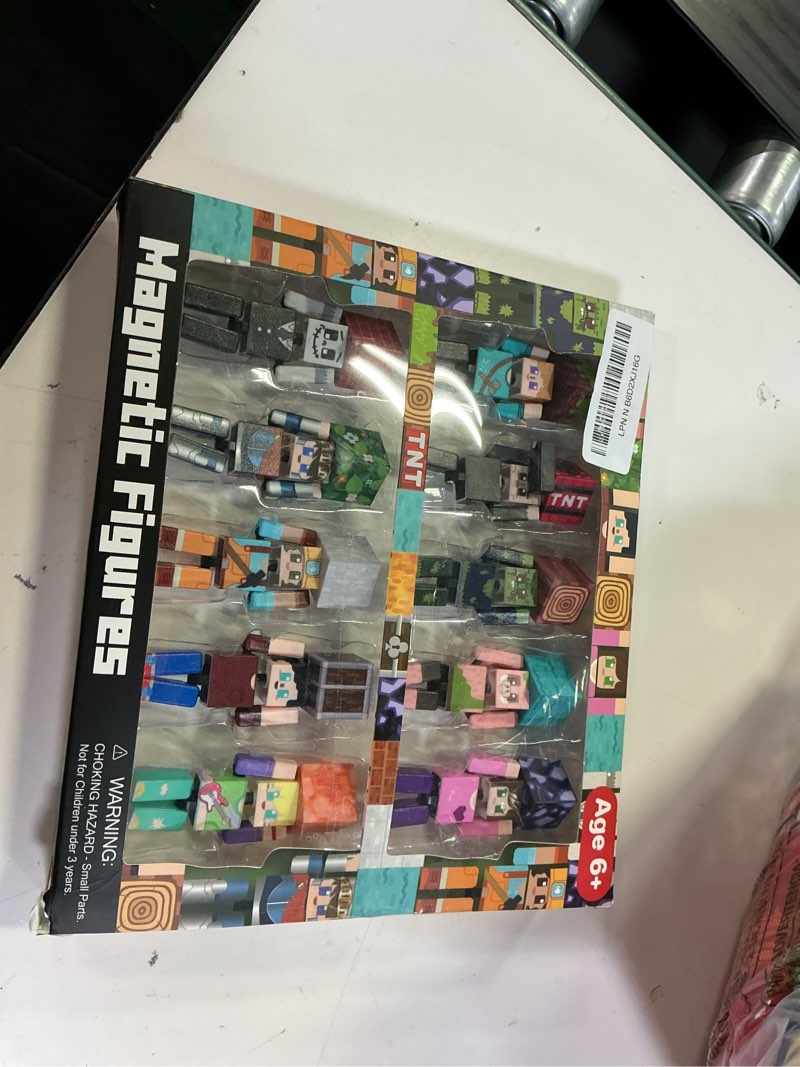 Condition photo showing New/Like New for 20pcs magnetic action figures playset - magnetic building blocks, magnet cubes and rotatable figures character toys for kids,easter birthday gift for 6+ year old boys girls (patent pending) 10 magnetic cubes + 10 figures