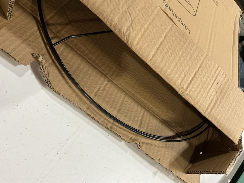 Condition photo showing As Is for blackgold lamp,18" top x 18" bottom x 12" high, assembly required large drum lampshade, replacement lamp shades for table lamps, floor lamps, spider fitter blackgold 18x18x12 in