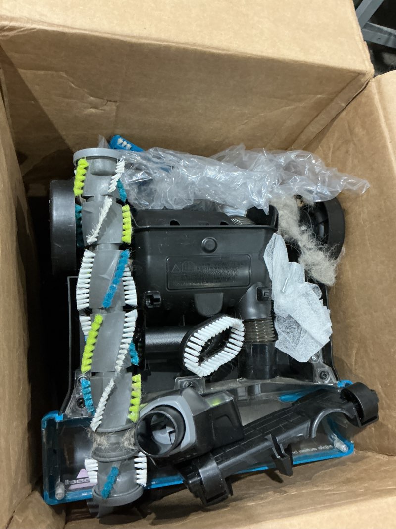 Condition photo showing As Is for shark upright vacuum, stratos with duoclean powerfins, hairpro, powered lift-away, self-cleaning brushroll, & odor neutralizer technology, navy, az3002 duoclean w/ odor neutralizer