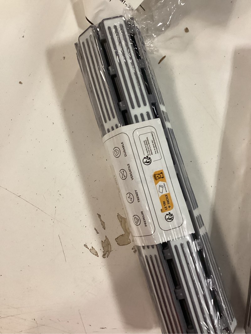 Condition photo showing New/Like New for Color&Geometry Shower Mat Non Slip Bath Mat for Tub 16"x36"Bathtub Mat Non Slip Shower Mat for Shower, Bath Mat with Powerful Suction Cup and Drain Holes, Easy to Cut, Grey Grey 36" x 16" (Rectangular)