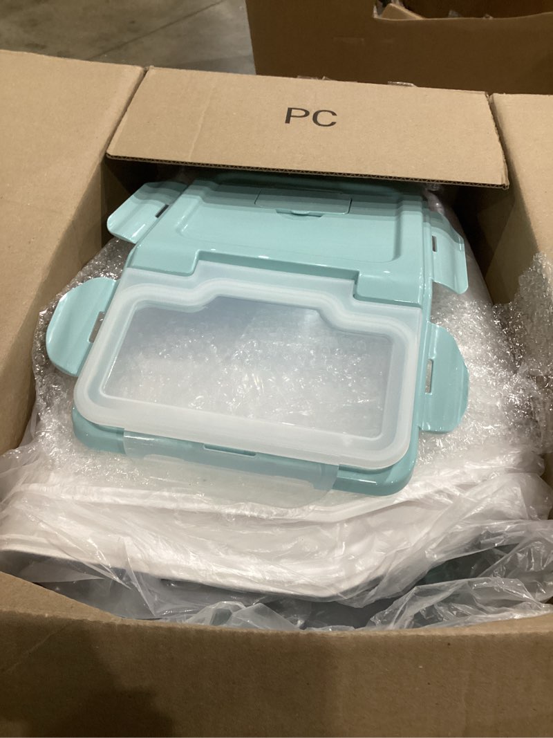 Condition photo showing Good Condition for white large plastic storage food holder containers with a measuring cup and wheels (set of 4)