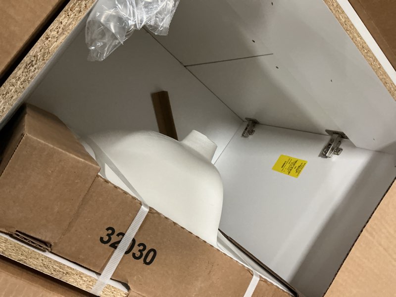 Condition photo showing Good Condition for Project Source Dover 24-in True White Single Sink Bathroom Vanity with White Cultured Marble Top