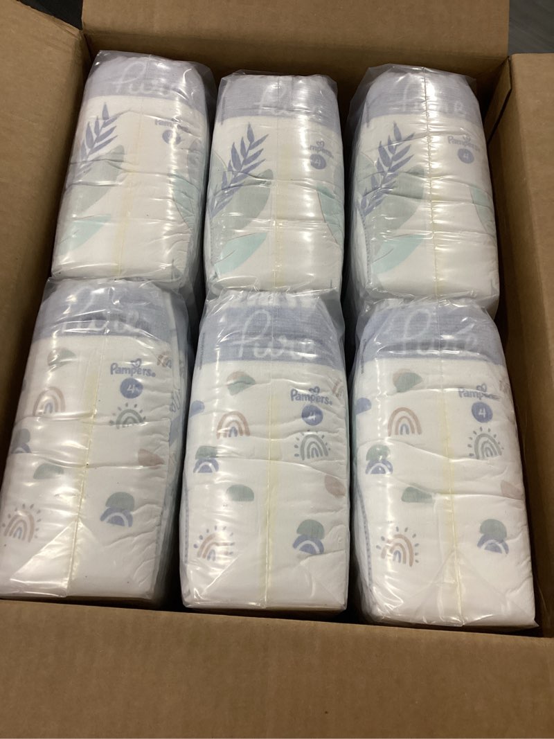 Condition photo showing New/Like New for pampers baby diapers - pure protection - size 4, 150 count, for up to 100% leakproof, premium plant-based skin protection