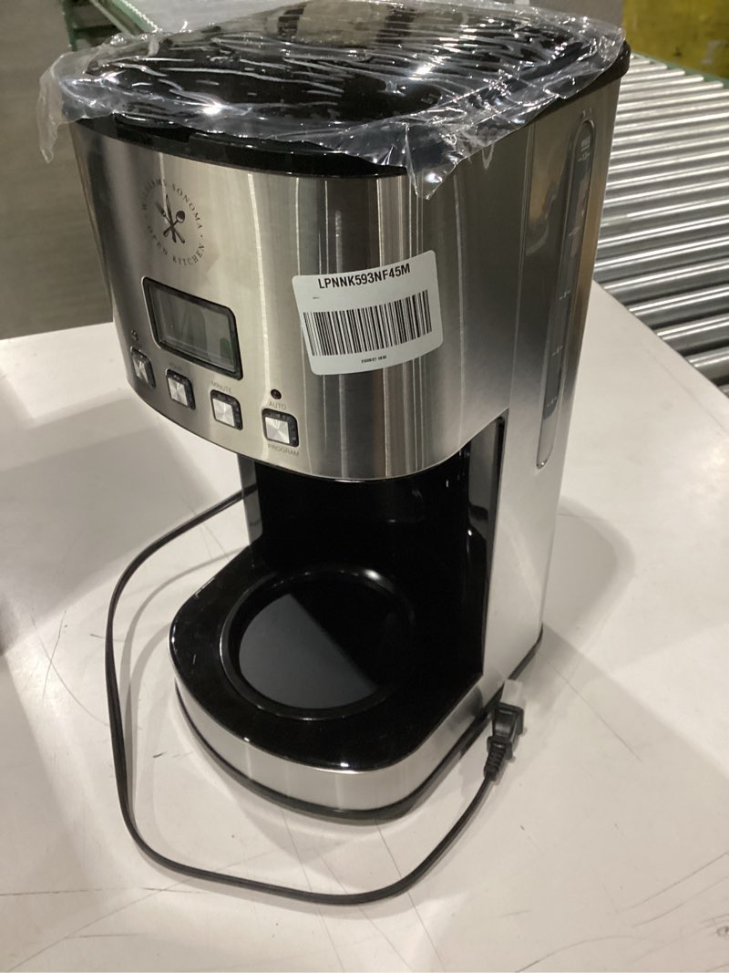 Condition photo showing As Is for Used incomplete missing accesories and coffee pot Cuisinart 14-Cup Coffee Maker, Programmable PerfecTemp Glass Carafe Coffee Machine with 1-4 Cup Setting, Brew Strength Control and Pause, Stainless Steel, DCC-3200NAS 14-Cup Glass Stainless Steel
