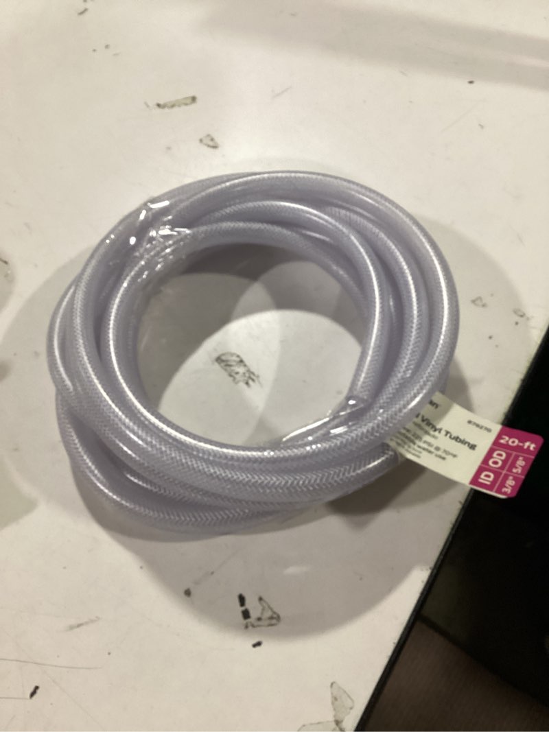 Condition photo showing As Is for EASTMAN 3/8-in ID x 20-ft Reinforced PVC Clear Reinforced braided vinyl tubing