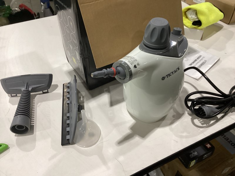 Condition photo showing Good Condition for ticyack handheld steam cleaner, steam cleaner with 16 pcs accessory & safety lock, 500ml capacity, multi-surface deep cleaning for home, car, bathroom, grout, floor, window (white)