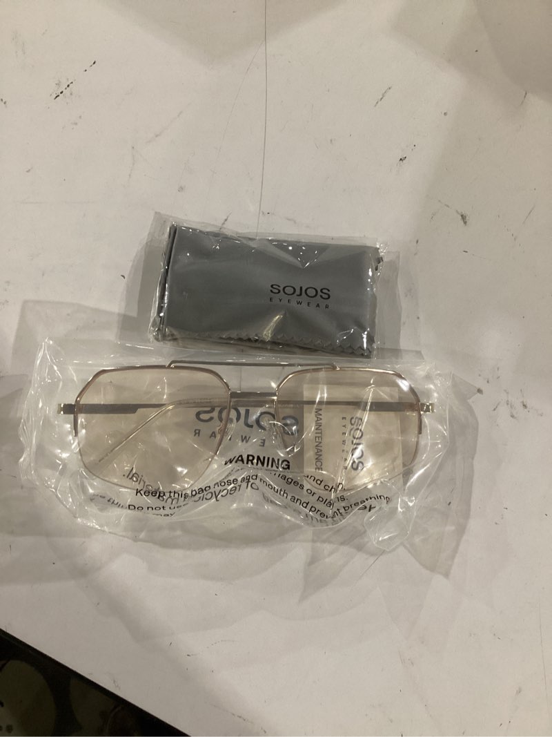 Condition photo showing Good Condition for sojos trendy aviator sunglasses mens womens retro double bridge metal frame semi-rimless shades sj1191 light brown