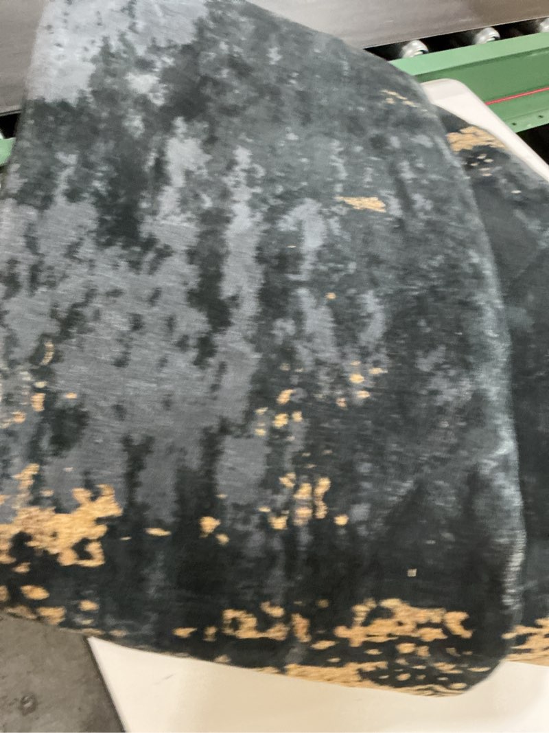 Condition photo showing New/Like New for releany washable area rugs 7'x9' non-slip modern abstract soft for living room entryway bedroom nursery, print pattern, dark black gold black/gold 7' x 9' (rectangular)