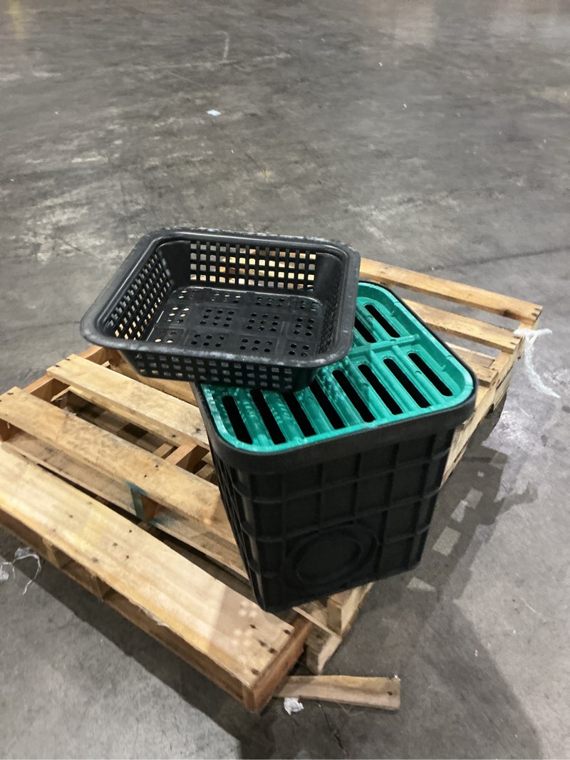 Condition photo showing As Is for large washbasin with grid kit green