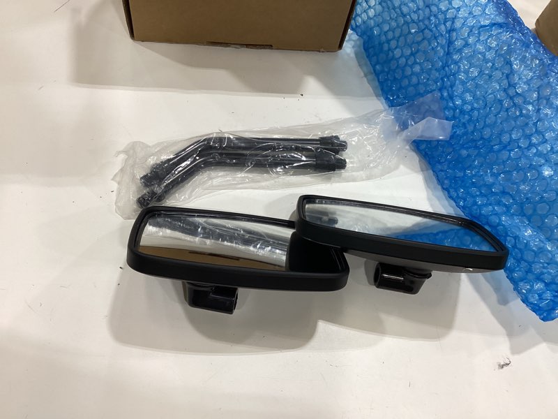 Condition photo showing Good Condition for 10mm black motorcycle rectangle handlebar rear view side mirrors compatible with honda shadow kawasaki vulcan suzuki cruiser scooter steet bike chooper black#2