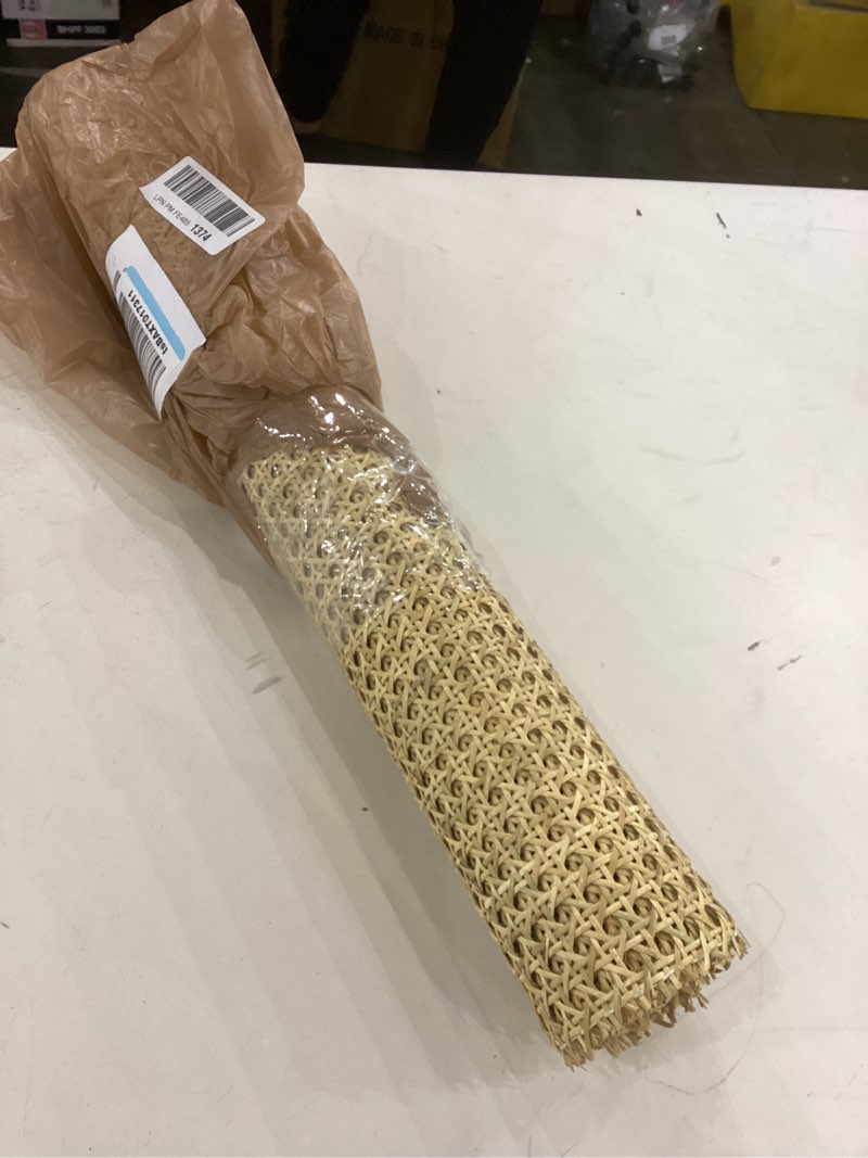 Condition photo showing Good Condition for 24" width natural cane webbing 5feet, rattan webbing roll for caning projects, woven open mesh cane for furniture, chair, cabinet, ceiling, bed