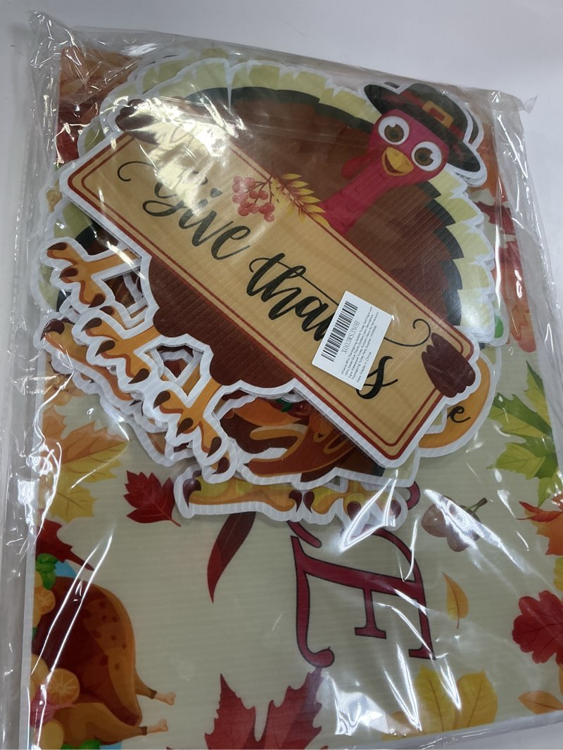Condition photo showing New/Like New for Whaline 8Pcs Fall Football Turkey Yard Sign with Stakes Thanksgiving Turkey Theme Lawn Sign Sports Game Yard Decorations for Outdoor Autumn Party Lawn Garden Supplies
