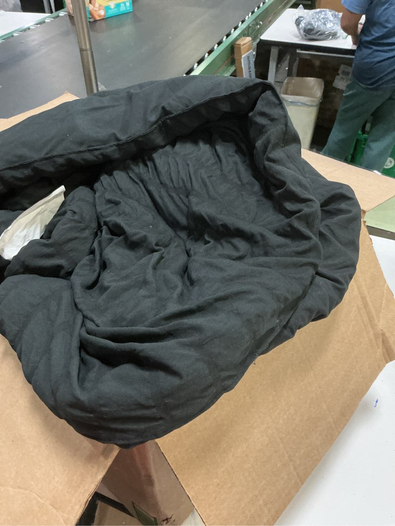 Condition photo showing As Is for CozyLux Comforter Full Size Set Black, 3 Pieces Solid Lightweight Soft Bed Set for All Season, Luxury Breathable Quilted Style Microfiber Down Alternative Bedding Sets (1 Comforter & 2 Pillowcases) Black Full