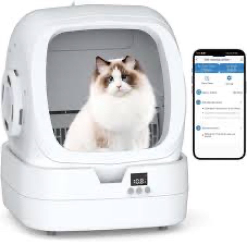 mintakawa automatic cat litter box self cleaning - app control and weight monitoring - ultra-quiet, 