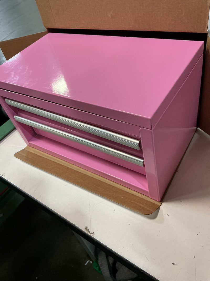 Condition photo showing Good Condition for mini steel tool box with drawers - small tool chest for small item storage organizer - portable metal toolbox organizer with tool drawer (pink)