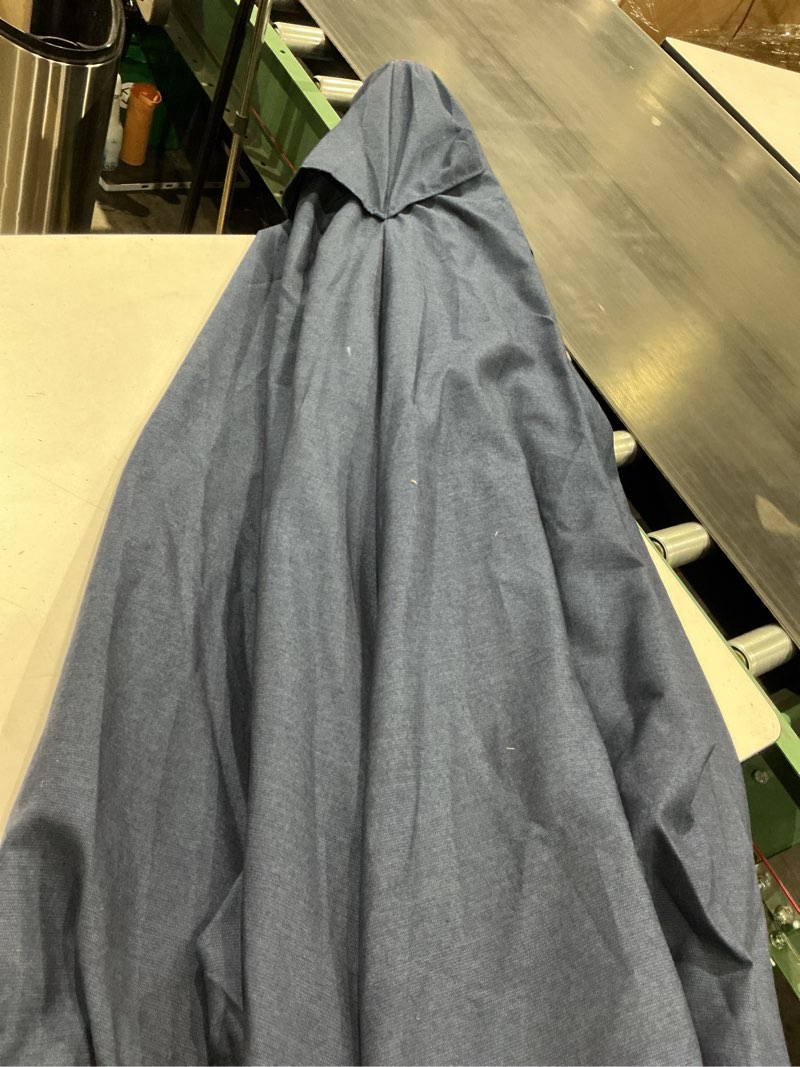 Condition photo showing As Is for pure garden 6.3-ft steel navy push-button tilt market patio umbrella