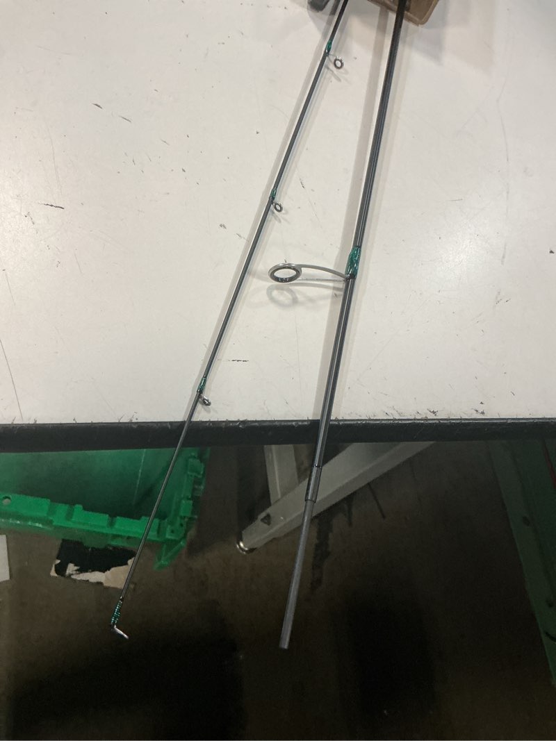 Condition photo showing As Is for seasir stream fishing rod, ultralight spinning rod travel bait casting rod, 2 piece, fuji a o ring guide, solid wood handle, 40t carbon fiber, compact fishing pole for saltwater freshwater trout bass spinning-1.57m/5'2''-ul-f