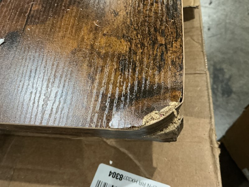 (used) huuger l shaped standing desk with power outlets, 63 x 55 inch height adjustable computer desk for b