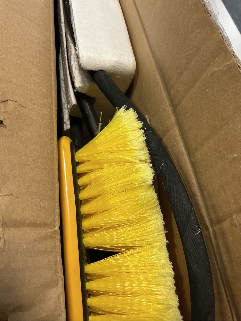 Condition photo showing As Is for janz aluminum 24 ft telescoping pressure washer wand with pressure washer extension wand,gutter cleaner attachment, 5 spray nozzle tips, 2 hose inlet adapters and support harness