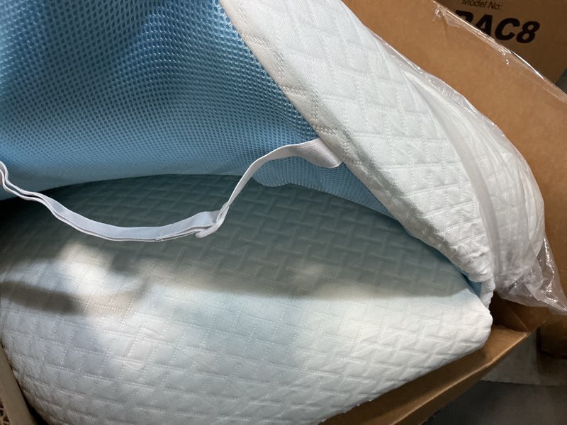 Condition photo showing As Is for (similar)3 inch gel memory foam mattress topper twin size, cooling bed topper for pressure relief with removable breathable soft cover, certipur-us certified 3 inch(topper with white cover) twin
