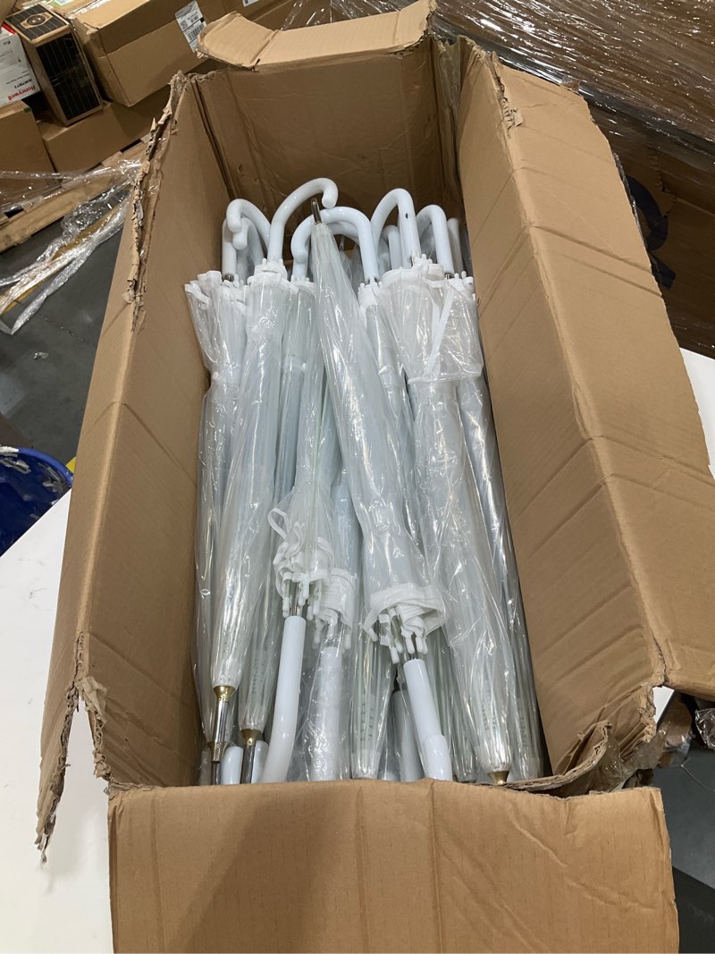 Condition photo showing Good Condition for dansydaisy 50 pcs wedding favors for guest umbrella gifts bulk 52 inch large dome rain windproof stick umbrellas with thank you tags and rope guest souvenirs for wedding party bridal favors white