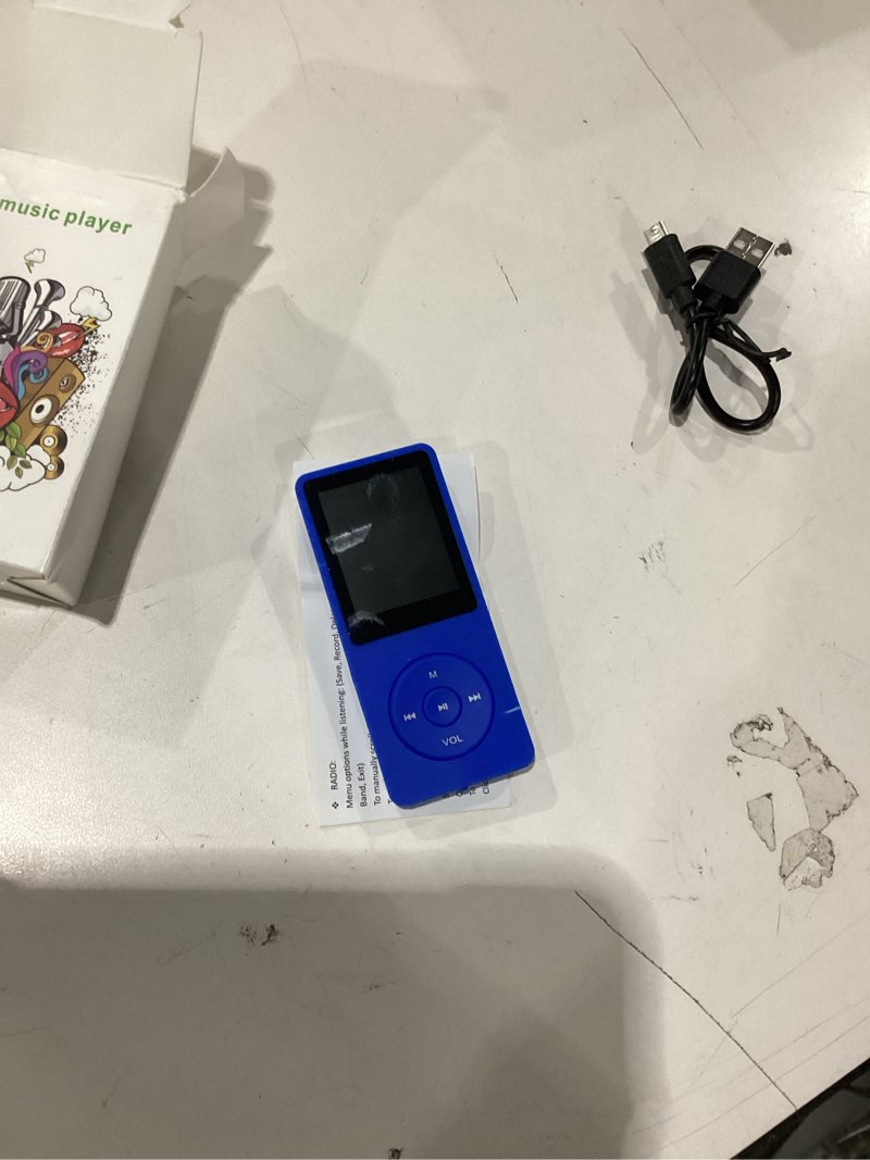 Condition photo showing Good Condition for Not tested!!! MP3 Player, Music Player with 16GB Micro SD Card, Build-in Speaker/Photo/Video Play/FM Radio/Voice Recorder/E-Book Reader, Supports up to 128GB (Dark Blue)
