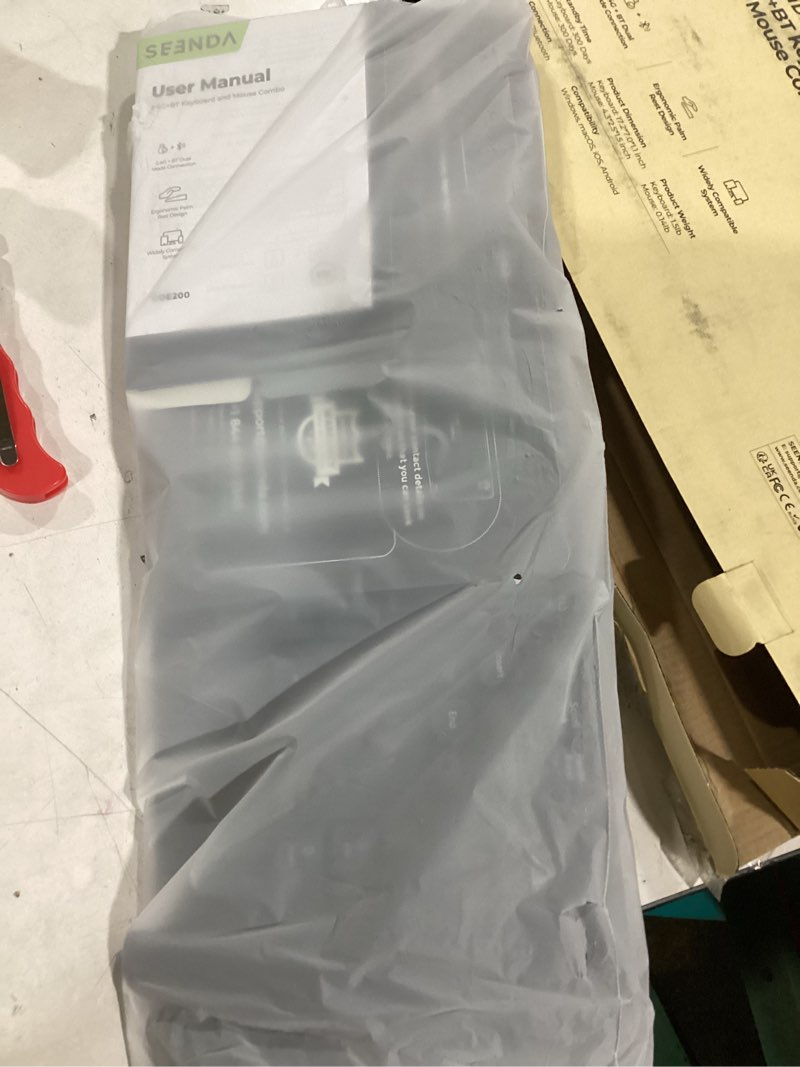 Condition photo showing As Is for seenda Wireless Bluetooth Keyboard and Mouse Combo, COE200 Ergonomic Wireless Keyboard Mouse with Wrist Rest, Multi-Device Connection, Full-Size, Compatible for Computer/Laptop/Mac/MacBook, Black