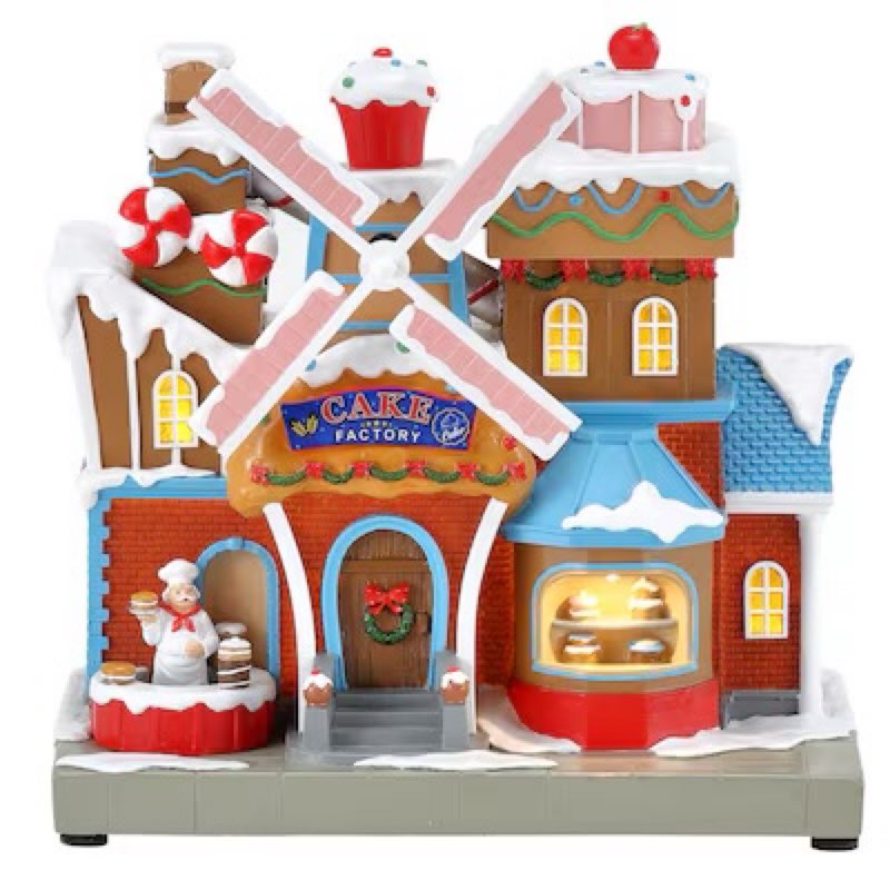 Carole Towne Cake Shop Animatronic Lighted Musical Village scene