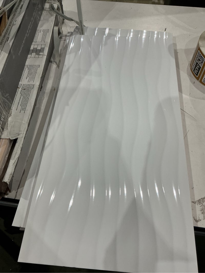 Condition photo showing As Is for satori hudson brilliant white 12-in x 24-in glossy ceramic subway wall tile ( 1.93-sq ft / piece )