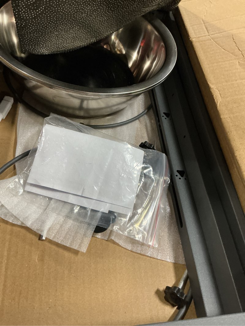 Condition photo showing New/Like New for SHAINFUN Elevated Dog Bowls for Large Dogs and Extra Large Sized Dog Raised Dog Bowl Stand Adjustable Height with Two 3000ML(13-14cups) Stainless Steel Dog Food Bowls Metal Elevated Dog Bowl Stand X-Large Dogs Grey - 106oz Bowl & Mat