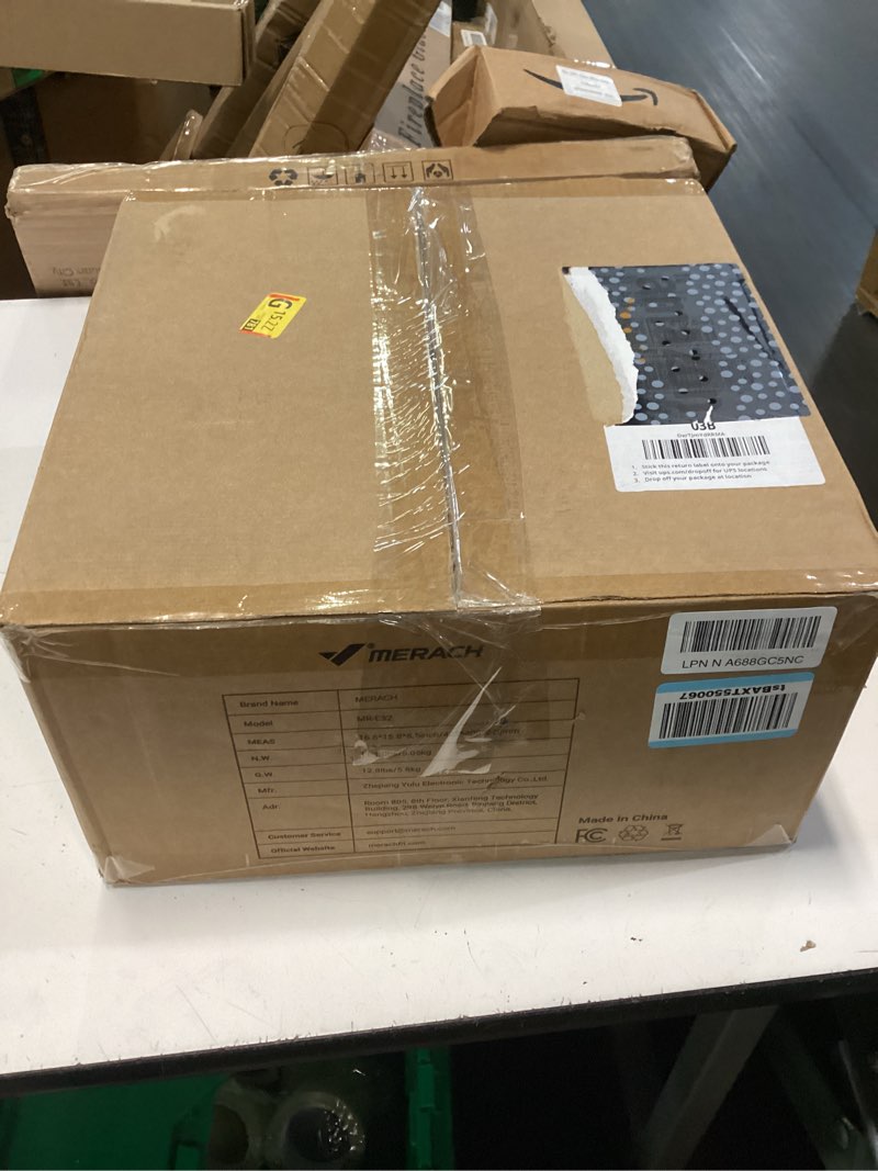 Condition photo showing New/Like New for merach under desk elliptical machine, leg exerciser while sitting for seniors with 12-speeds & remote control, quiet portable electric seated pedal exerciser machine for home office