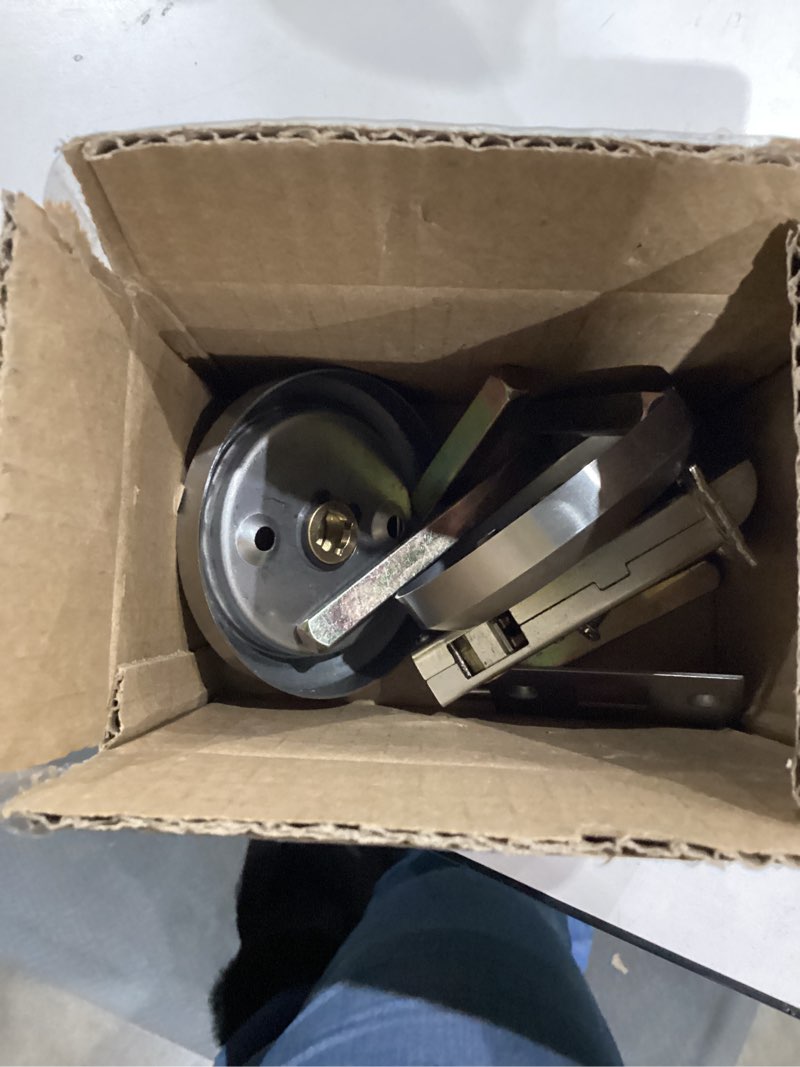 Condition photo showing As Is for Dixiao 304 Stainless Steel Round Hidden Recessed Cup Door Lock, Doorknobs, Flush Door Locker, Flat Door Knob, Flat Passage Door Lock, 1 Set