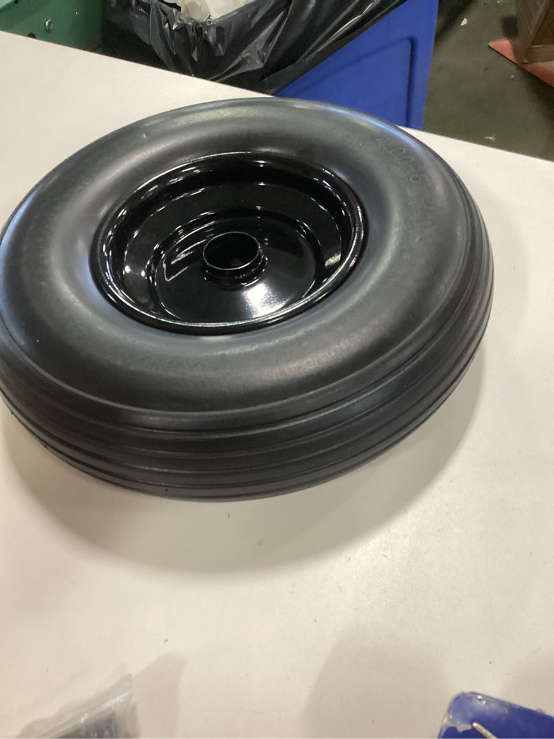 Universal 11 in. x 4 in. Smooth Tread Black Rim Flat Free Wheel Assembly for Zero-Turn Mowers w/3/4 in. or 5/8 in. Axles