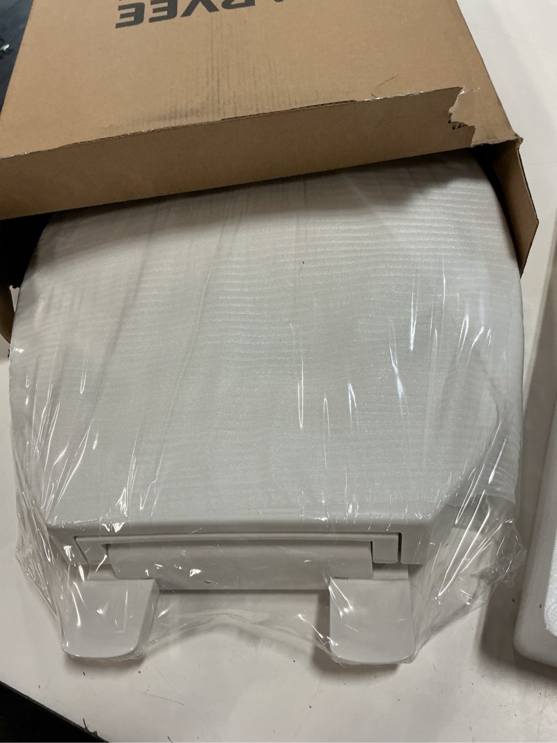 Condition photo showing New/Like New for elongated toilet seat, 19 inch white slow close pp plastic toilet cover, quick release hinges, easy clean stain resistant bathroom seat for standard toilets white 19" enlongated