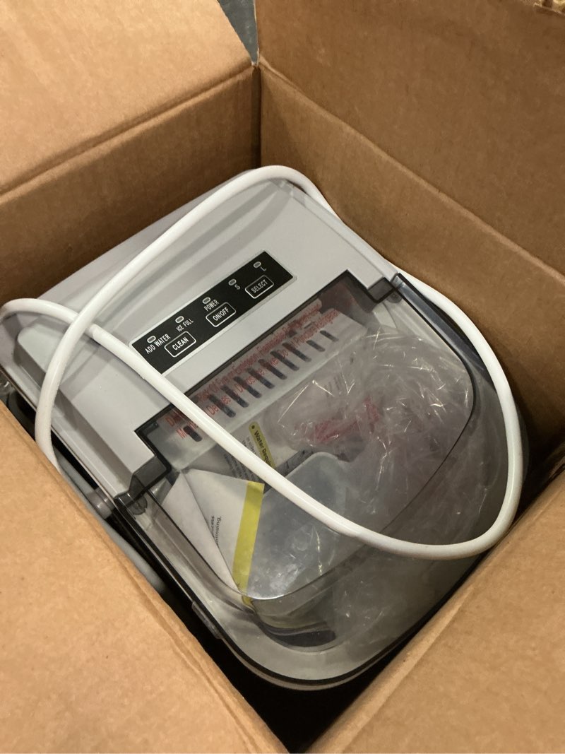 Condition photo showing As Is for Ice Makers Countertop,26Lbs/24H,9 Cubes in 6 Mins,Portable Ice Maker Machine with Self-Cleaning,2 Sizes of Bullet Ice,Perfect for Home Kitchen(Grey) 26Lbs/24H Grey 1