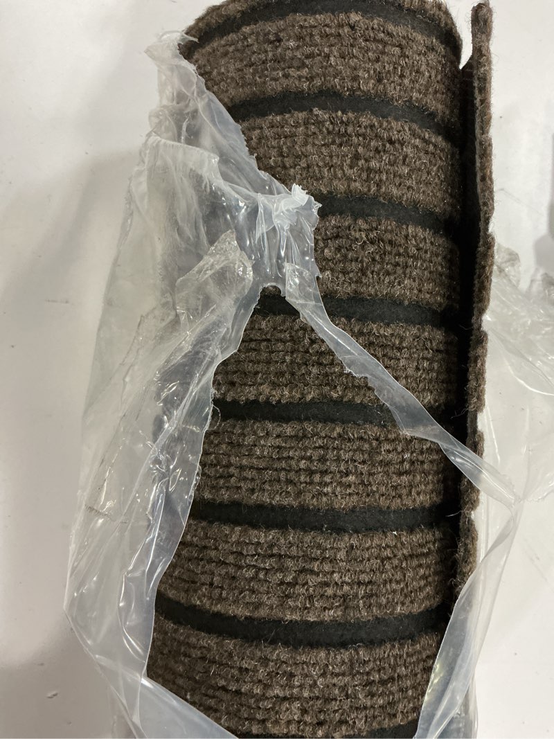 Condition photo showing Good Condition for ottomanson 2' x 7' hallway runner with scraper pile extra durable non-slip rug mat for indoor & outdoor use - ideal for kitchen, entryway, patio & garage - high-traffic carpet, brown brown 800s series 2' x 7' (runner)